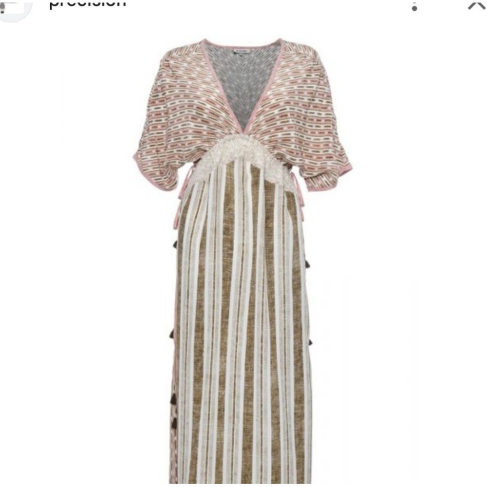 D'Ascoli Marrakech Maxi Dress Womens XS Brown New Silk Patina Collection Tassel